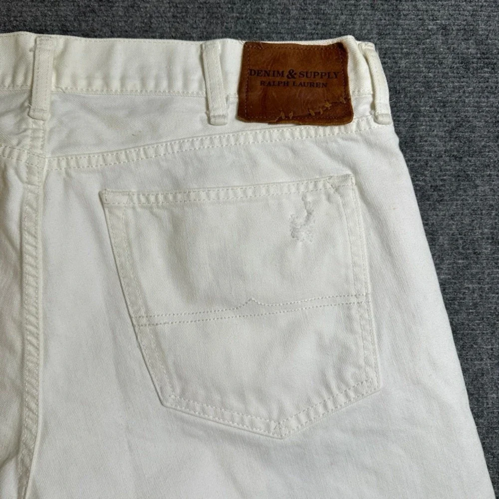 Denim & Supply Ralph Lauren Prospect Slim White Distressed Jeans 38/30 Mens